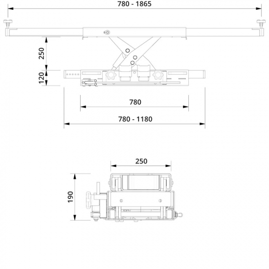 Пневмогидравлический подъемник оси AC Hydraulic SD26PHL-W 2.6т