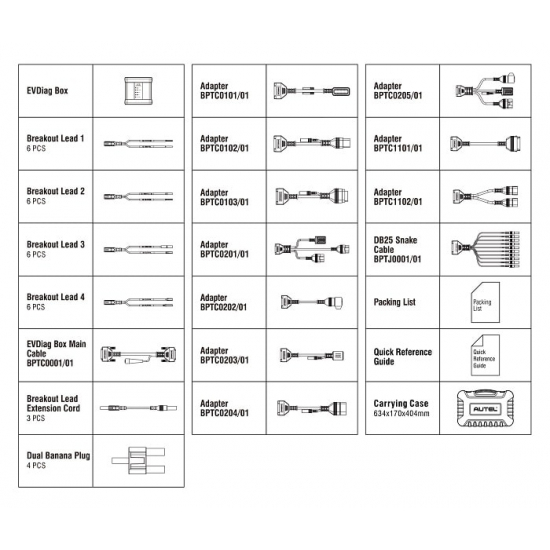 AUTEL EV diagnostikos priedų išplėtimo rinkinys
