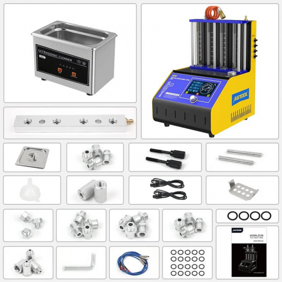 Прибор для проверки и промывки бензиновых форсунок Autool CT180