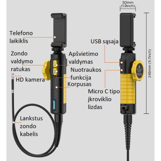 Endoskopas išmaniesiems telefonams Autool SVB302