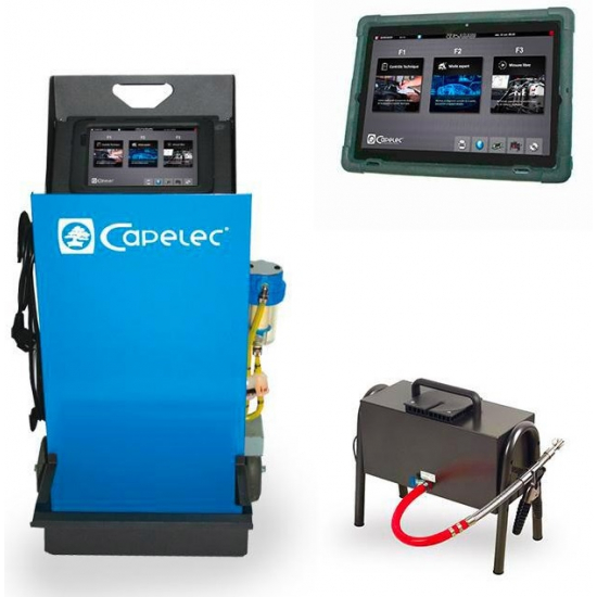 Exhaust test equipment with CAP3500 GO Workshop tablet