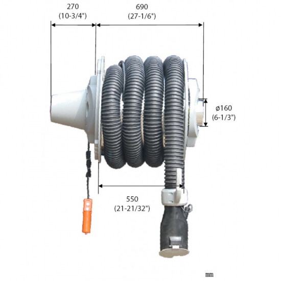 Gas collection hose reel PRO ECAS-003-100