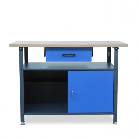 Jan Nowak desk with cabinet and drawer ERIC BLUE