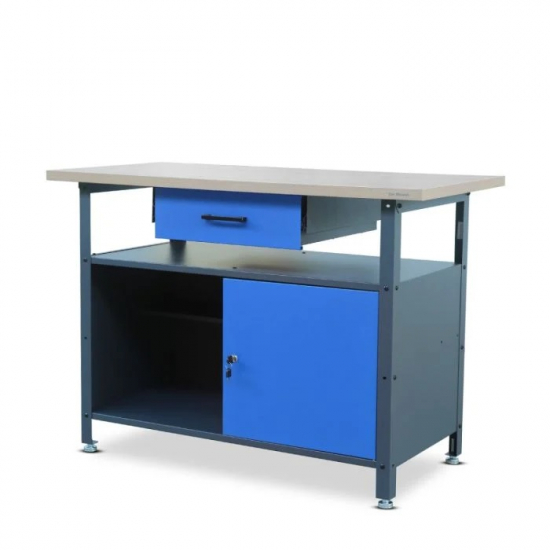 Jan Nowak desk with cabinet and drawer ERIC BLUE