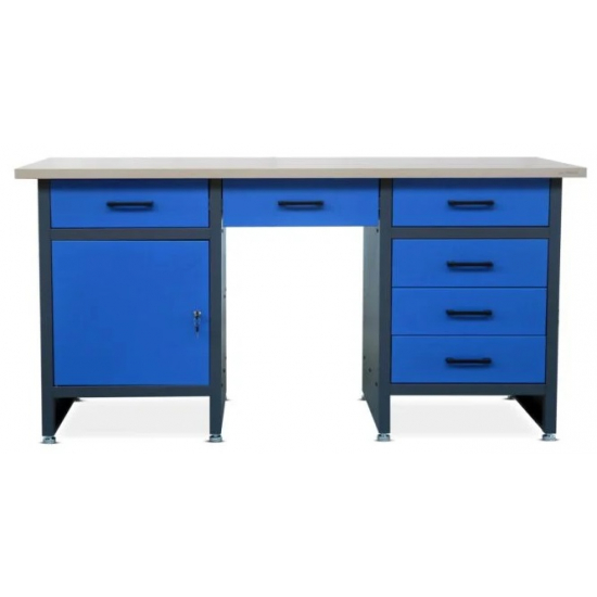 Jan Nowak desk with cabinet and drawers FRANK BLUE