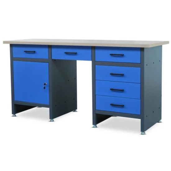 Jan Nowak desk with cabinet and drawers FRANK BLUE