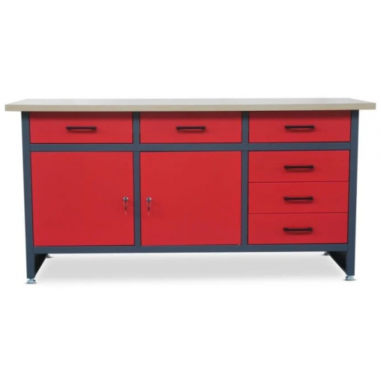 Jan Nowak desk with drawers and cabinets HENRY RED