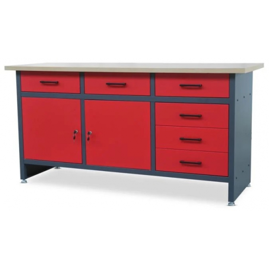 Jan Nowak desk with drawers and cabinets HENRY RED