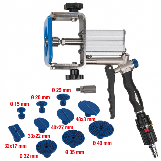 Pneumatinis KS Tools išmaniojo remonto įlenkimų tiesinimo rinkinys, 12 vnt