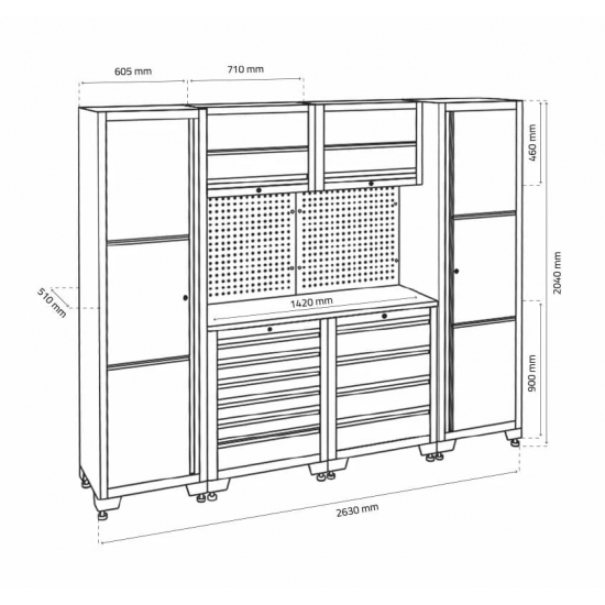 Professional workbench set 9 pcs