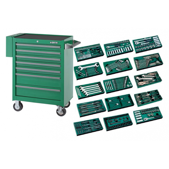 Tool cabinet with tools, with wheels, 300pcs.