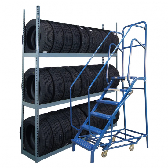 Mobile ladder for tire service 6-step