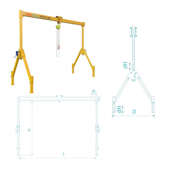 Disassembled gantry crane Delta 200