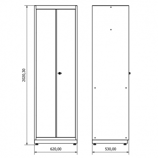 High workshop cabinet with two doors Valkenpower