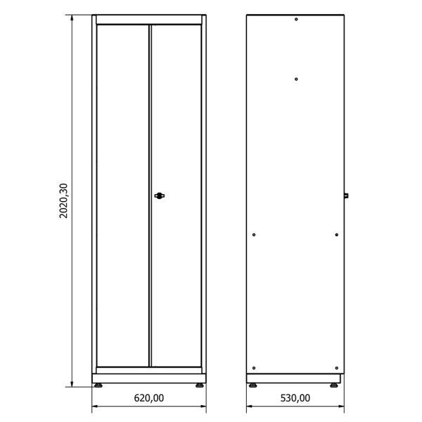 High workshop cabinet with two doors Valkenpower