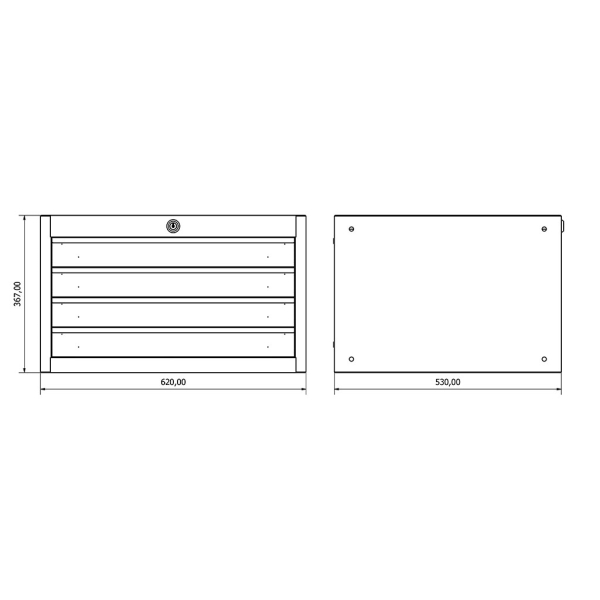 Small workshop cabinet with four drawers Valkenpower