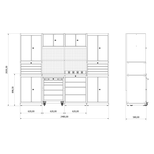 Modulinis darbastalio komplektas Valkenpower ser. F