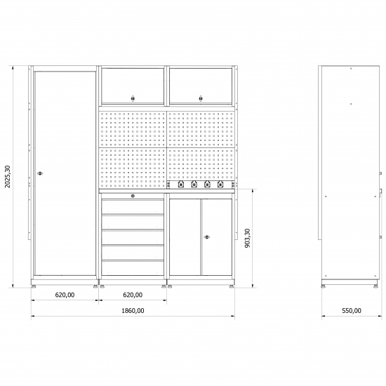 Modular workshop workplace Valkenpower