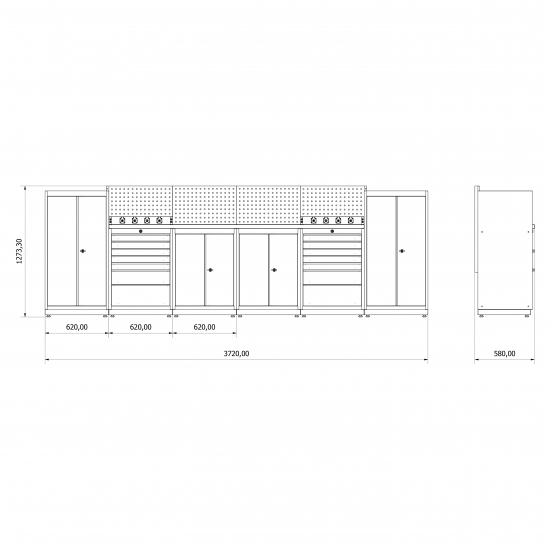 Modulinis darbastalio komplektas Valkenpower ser. H