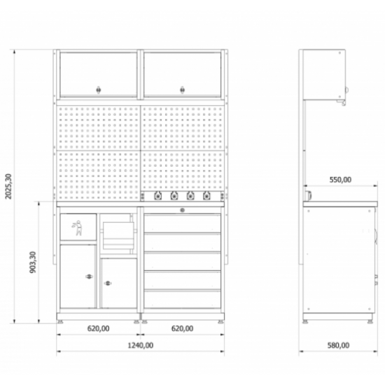 Modular workshop workplace Valkenpower