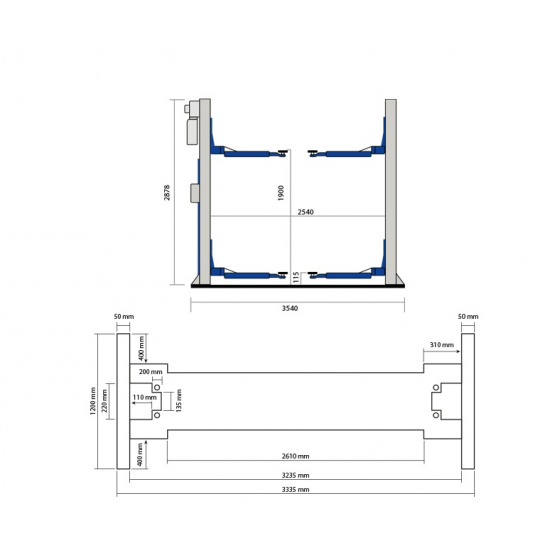 Weber Expert Autolift 4.0-G two-column electro-hydraulic reinforced lift