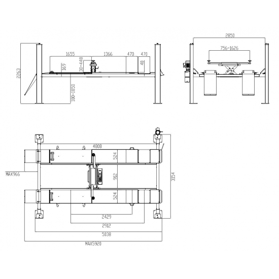 Four-post lift Weber Autolift 4.2