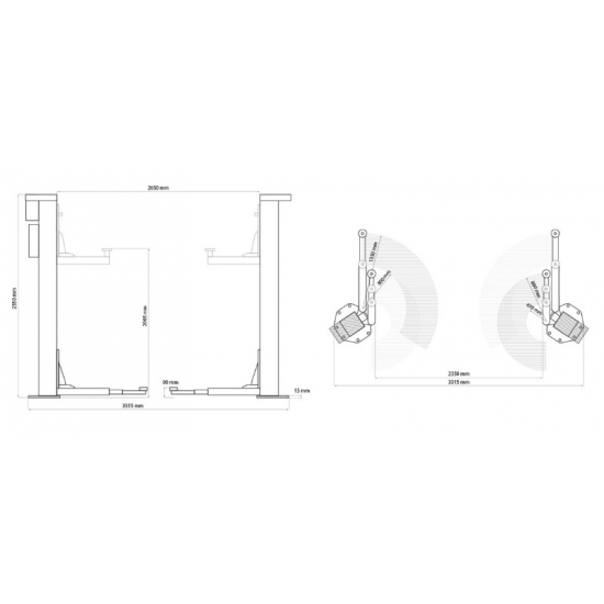 Weber C-2.30 two-column screw lift