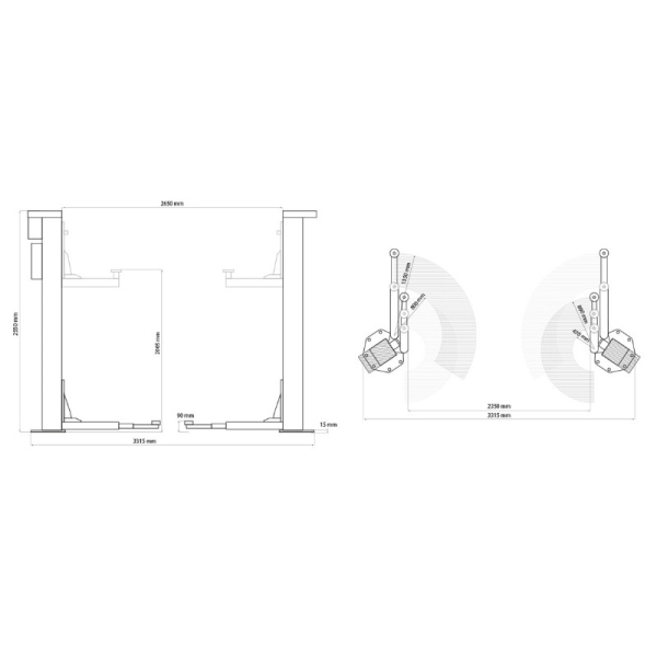 Weber C-2.30 two-column screw lift