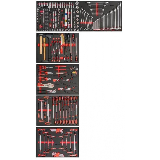 Mobile Workshop trolley with wooden worktop, 298 pieces