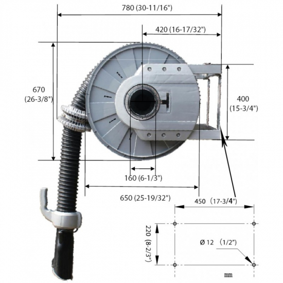 Gas collection hose reel PRO ECAS-002-100