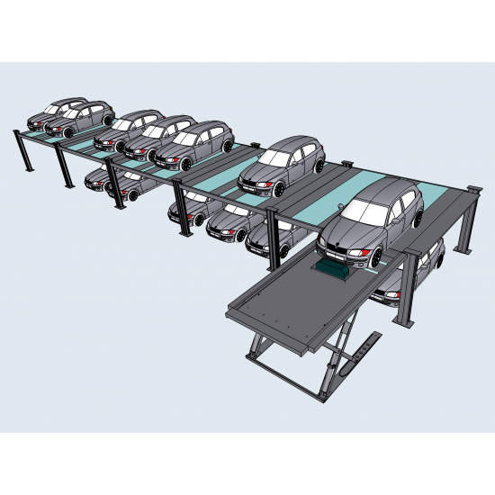 Parkavimo sistema su mobiliu žirkliniu keltuvu int-System-2